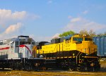 Heritage unit 3024 and newly painted 4064 side by side at the east end of the MC yard